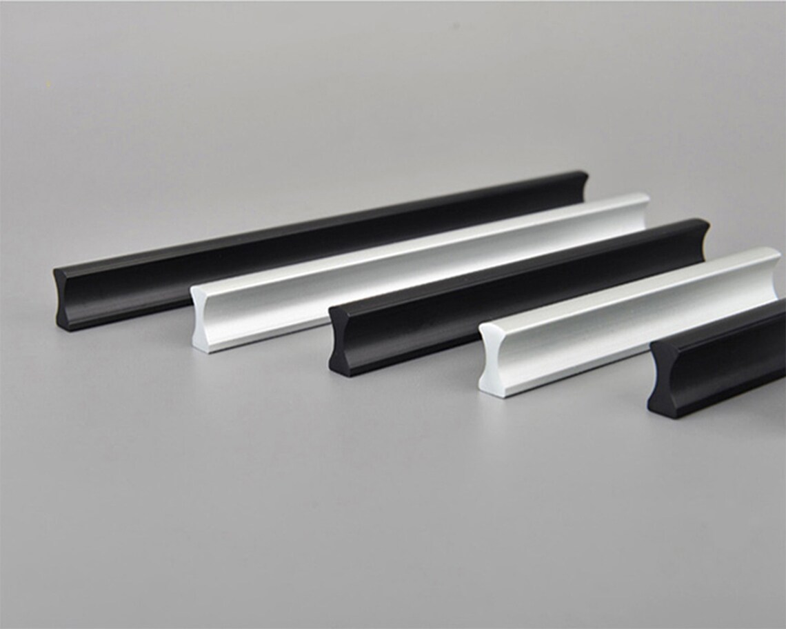 Extra Long Aluminum Black Door Pulls Handles Drawer Etsy