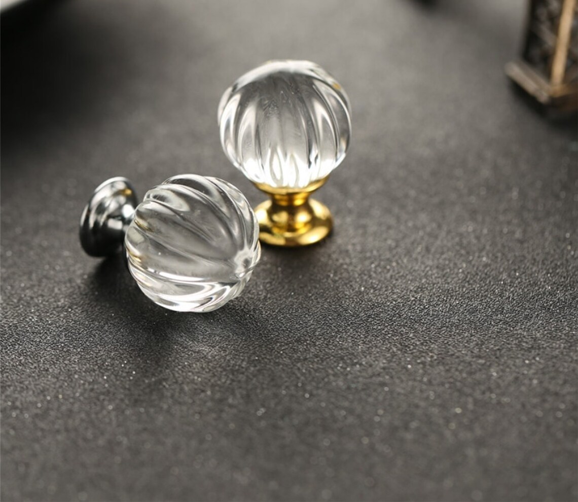 1.2 Gold Glass Ball Drawer Knobs Knobs Crystal Etsy