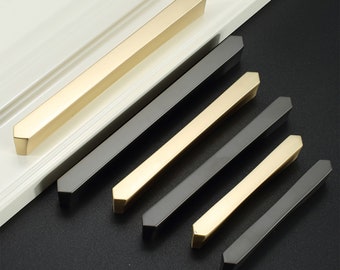 2.5" 3.75" 5" Gray Brushed Gold Modern Drawer Pulls Drawer Handles Cabinet Handles Cabinet Pulls  Dresser Handles Hardware 64 96 128mm W452