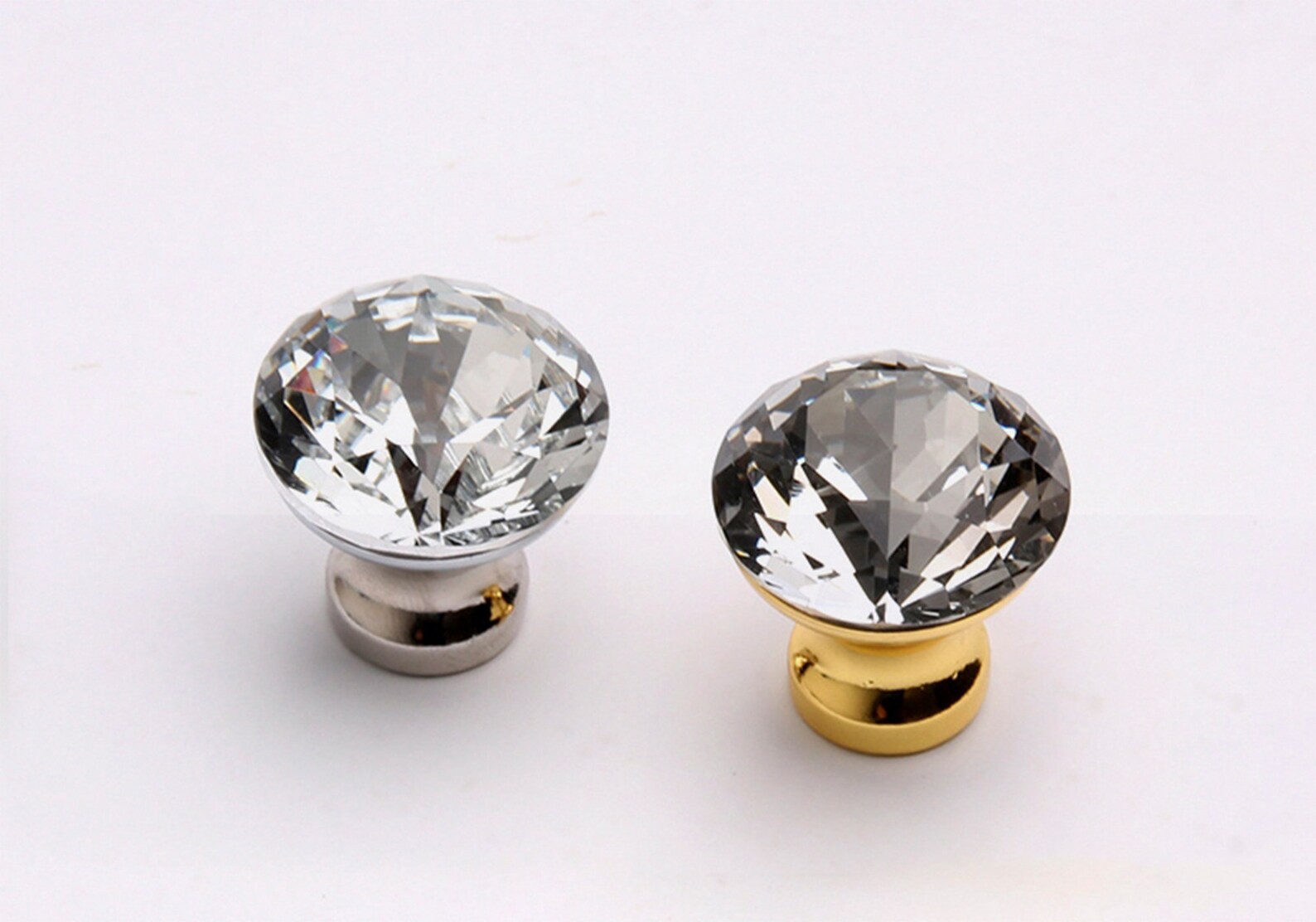 1 Gold Chrome Crystal Closet Door Pulls Pulls Etsy