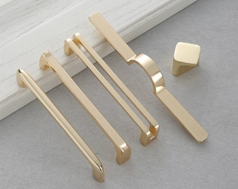 3.75" 5" 7.56"  Gold Drawer Pulls Handles Modern Cabinet Handles Cabinet Pulls Dresser Handles Cabinet Hardware 96 128 192mm W717