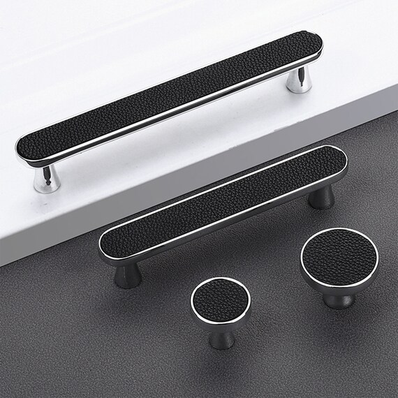 3.75 5 Red Black Leather Pulls Handles Etsy