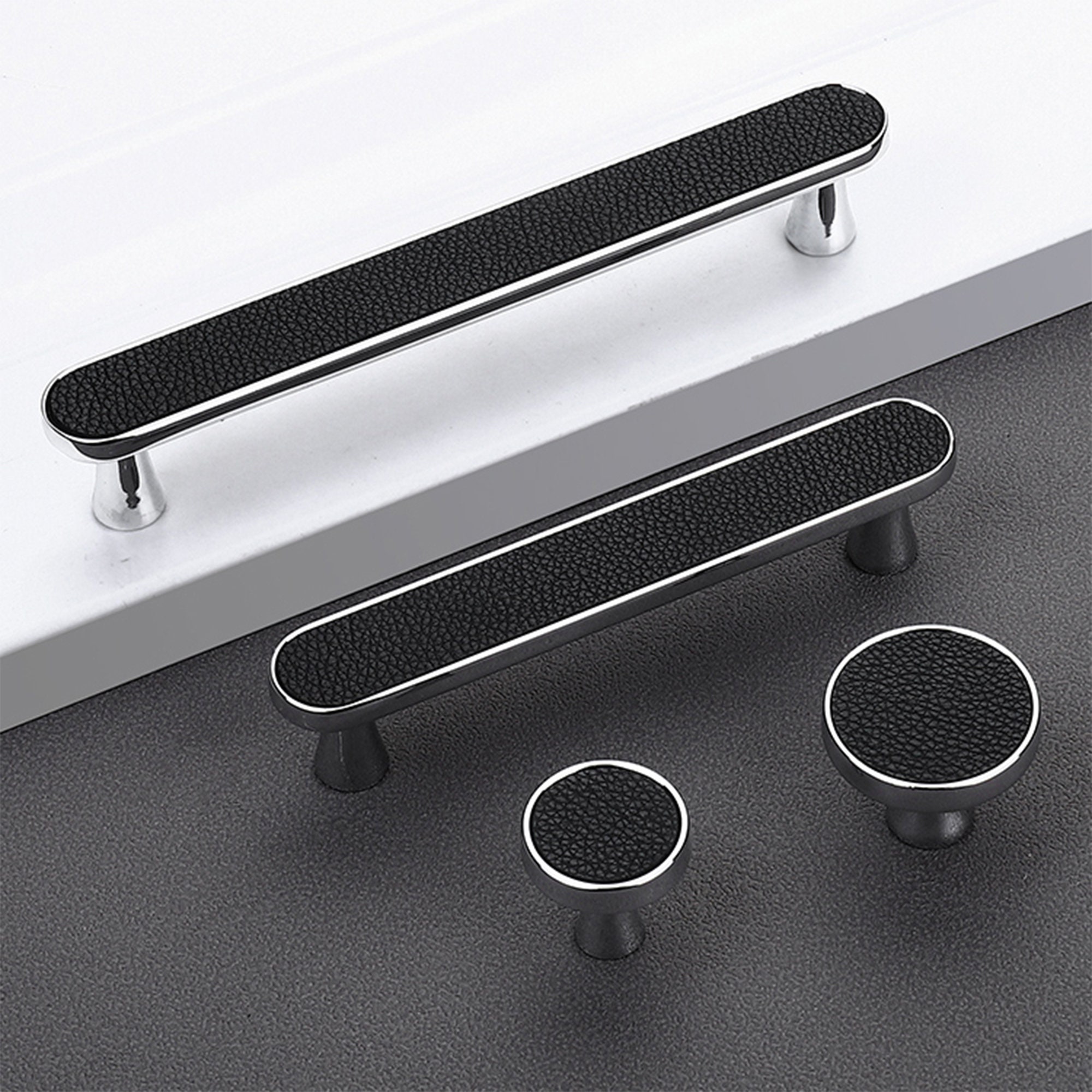 3.75 5 Red Black Leather Pulls Handles Etsy