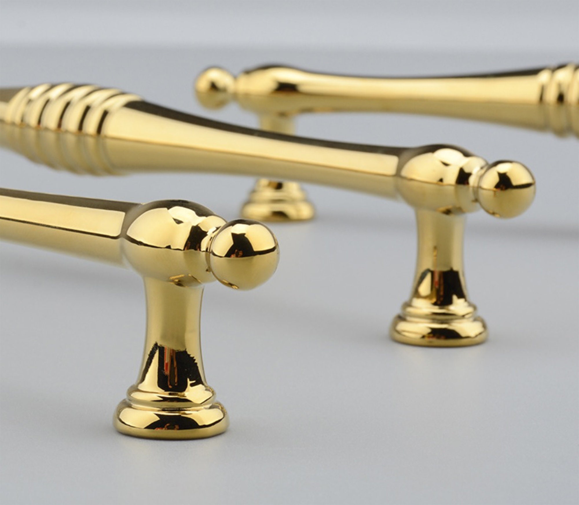 5 6.3 8.8 Long Polished Gold Cabinet Handles - Etsy