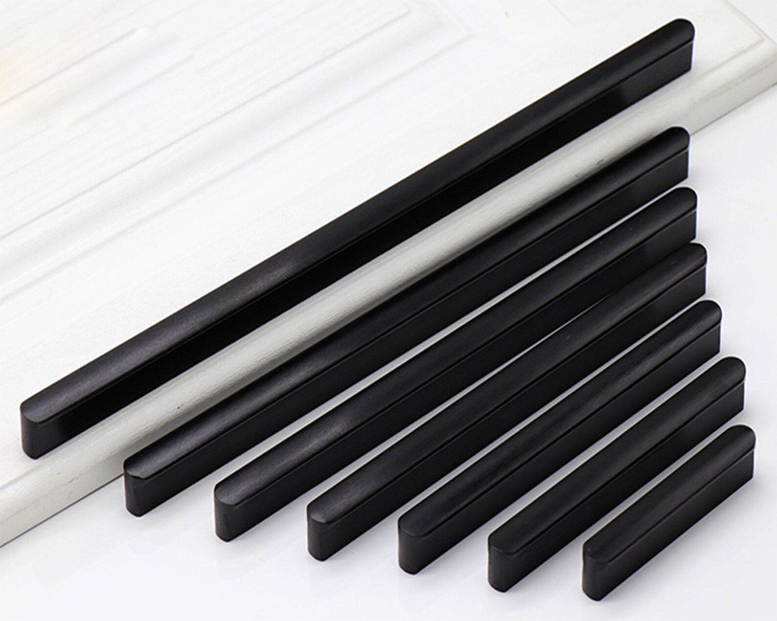 Extra Long Gray Pulls Black Handles Gold Etsy