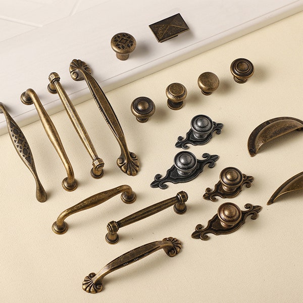2.5" 3.75" 5" Antique Bronze Wardrobe Cabinet Pulls Handles Rustic Drawer Pulls Knobs Dresser Pulls Knobs Cabinet Hardware  64 96 128mm 0106