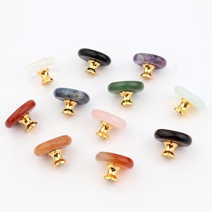 Petits boutons de tiroir en pierre naturelle de 2,5 cm (1 po.) Boutons de tiroir pour boîte à bijoux en cristal, poignées en pierre, boutons de tiroir pour chambre d'enfant, matériel d'armoire, 26 mm C1524