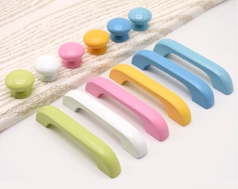 3.78" 5" Colorful Solid Wood Kids Cabinet handles Cabinet Pulls Drawer Knob Drawer Pulls Drawer Handles Dresser Pulls Cabinet Hardware WR61