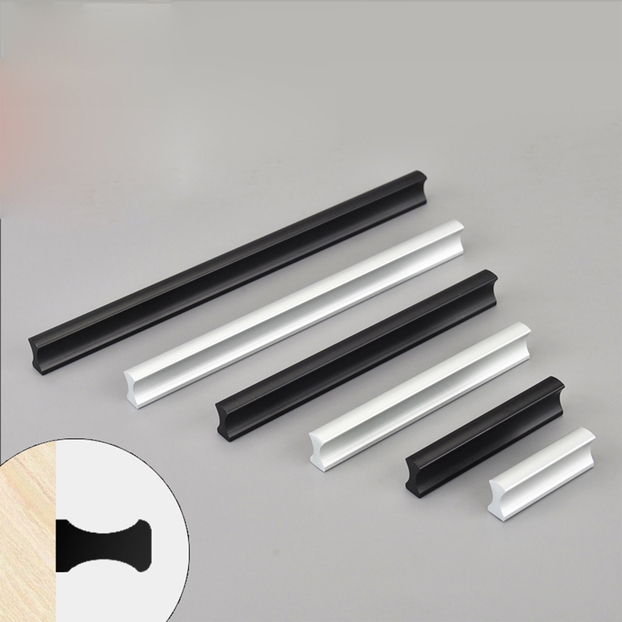 Extra Long Aluminum Black Door Pulls Handles Drawer Etsy UK