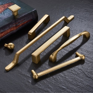 8.8 12.6 Long Brushed Gold Cabinet Pulls Handles Knobs Modern Drawer Door Pulls Knobs Dresser Pulls Handles Knobs Cabinet Hardware W772 afbeelding 2