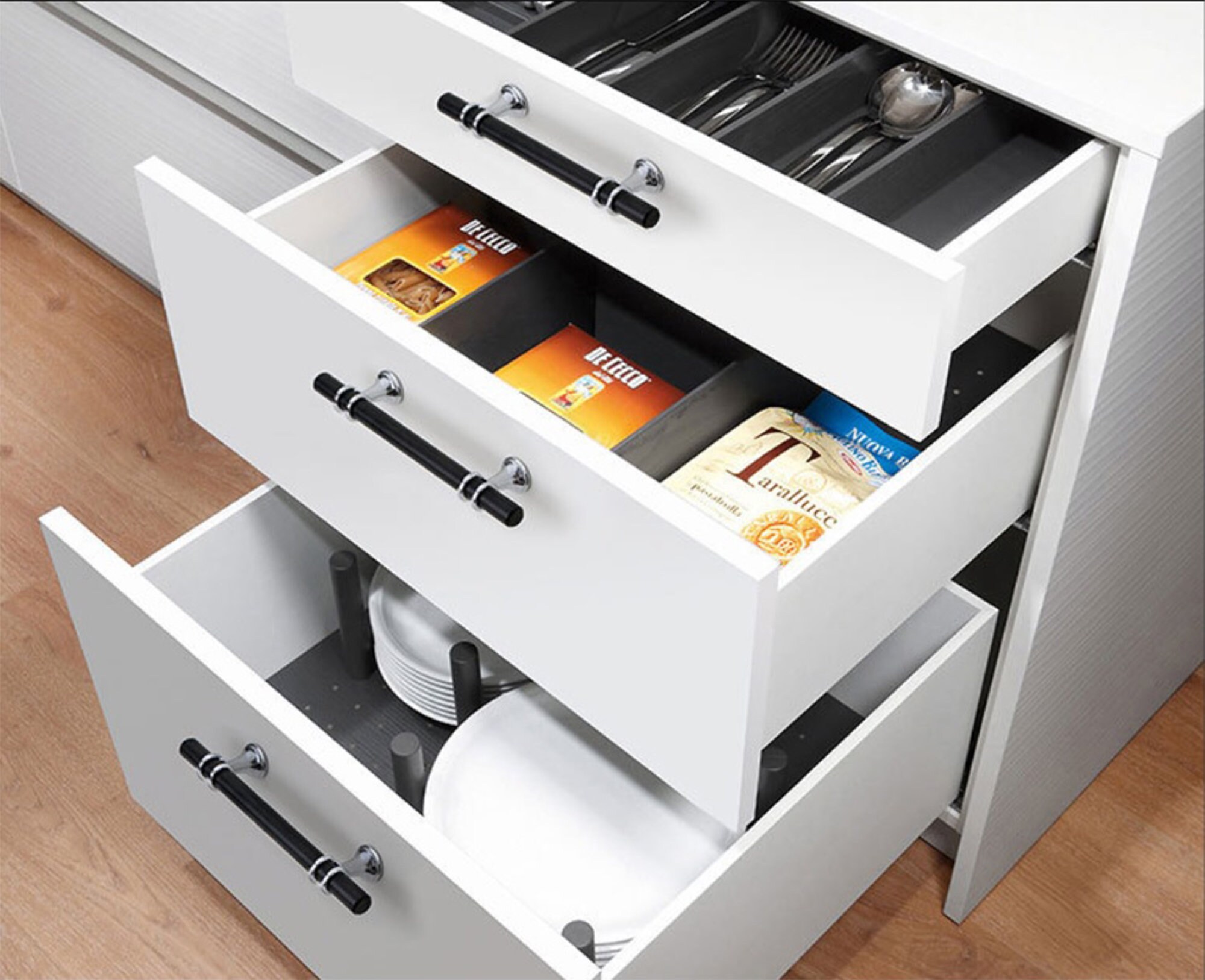 Long Black Chrome Pulls /modern Pulls T Etsy