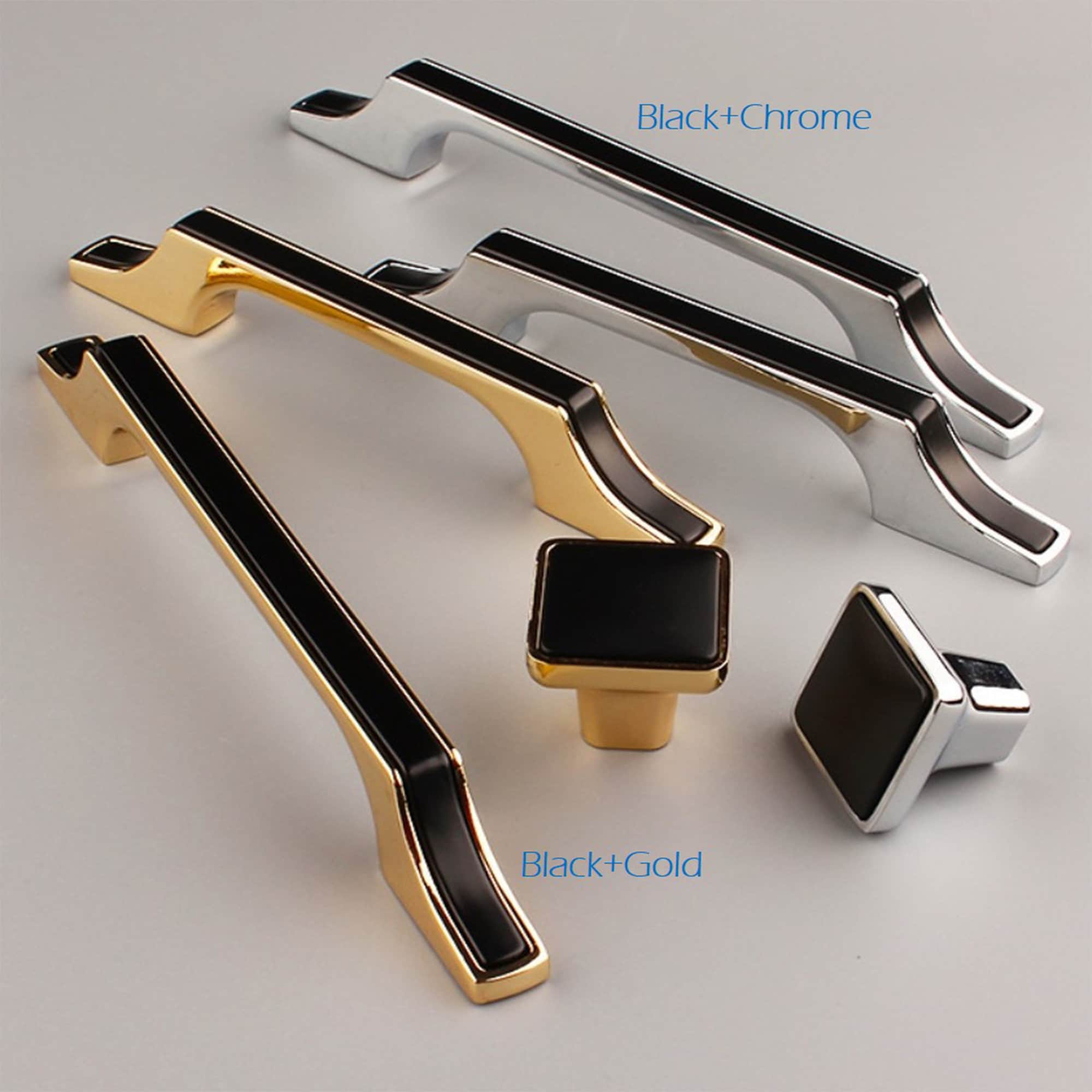 3.75 5 7.56 Black Chrome Handles Etsy