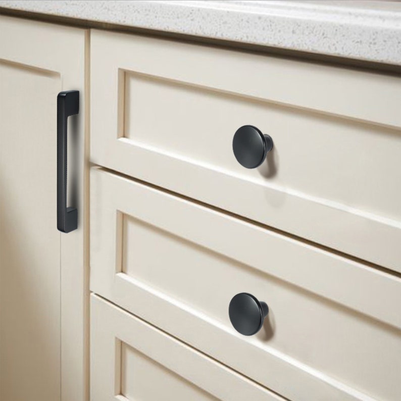 Extra Long Matte Black Cabinet Handles /Black Cabinet Pulls Knobs /Black Drawer Knobs Pulls /Black Cabinet Hardware /7.56 8.8 12.6 W448 image 5