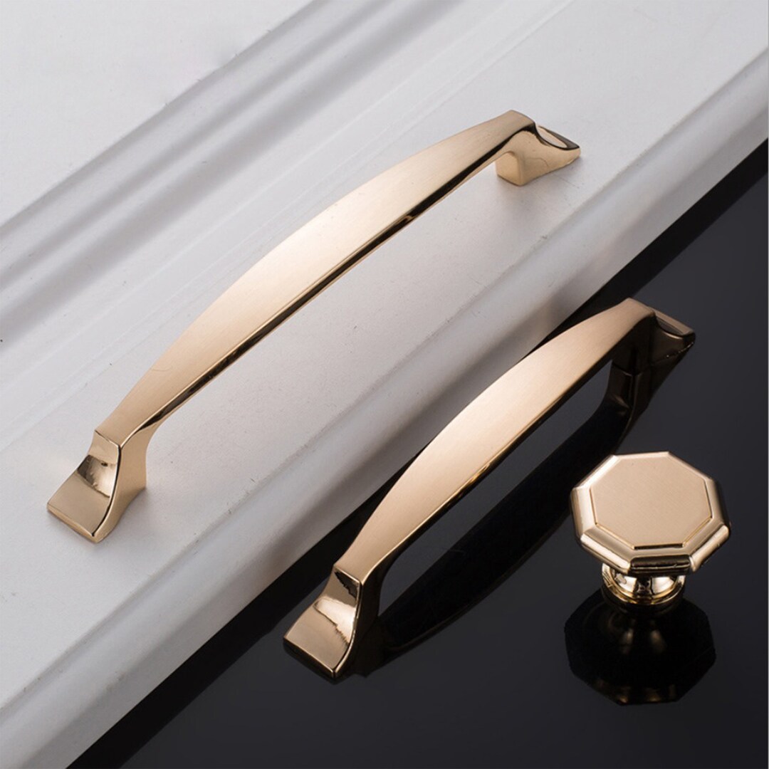 3.75 5 Polished Gold Handles Pulls Modern Etsy