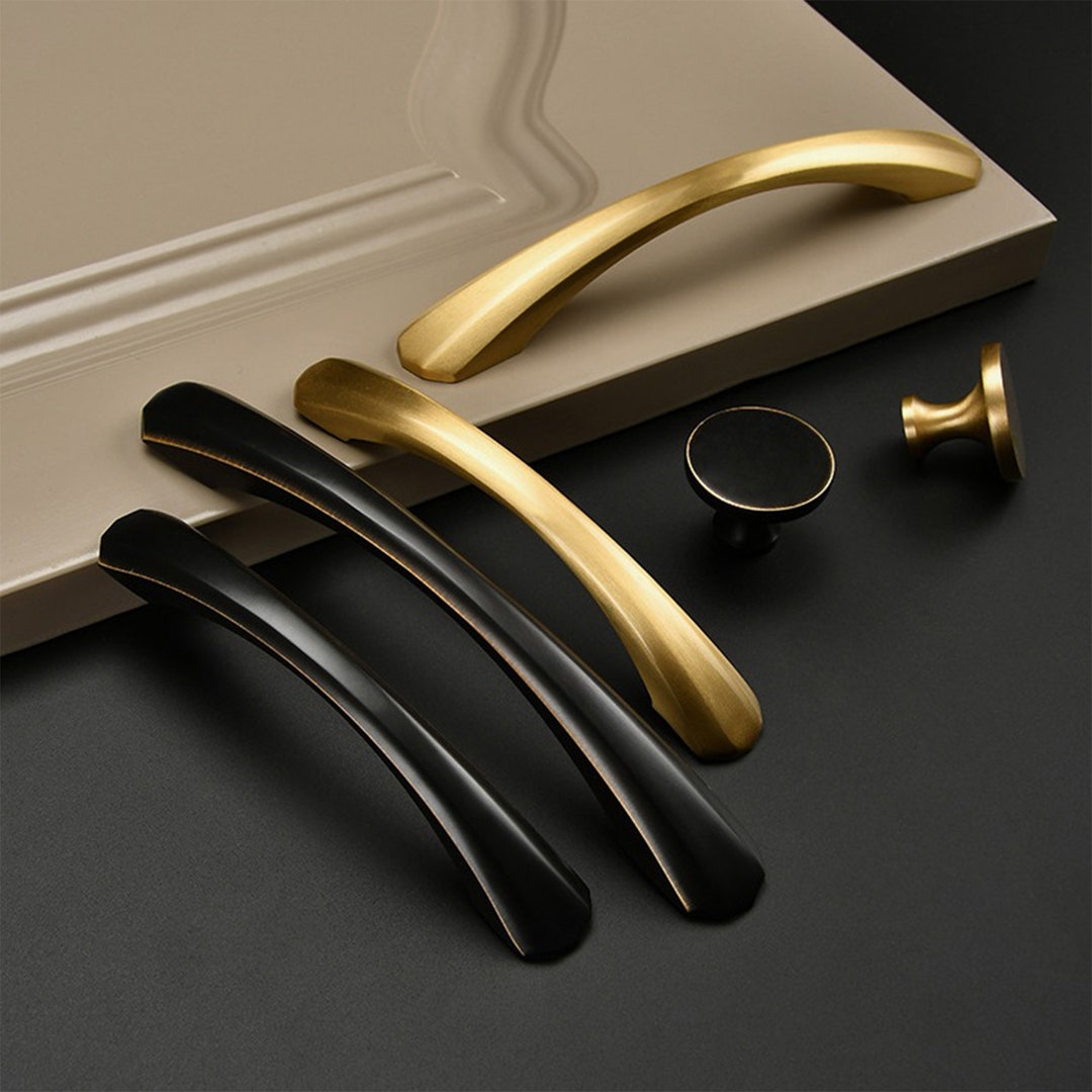 3.75" 5" Solid Brass Modern Cabinet Handles Arch Kitchen Drawer Pulls ...