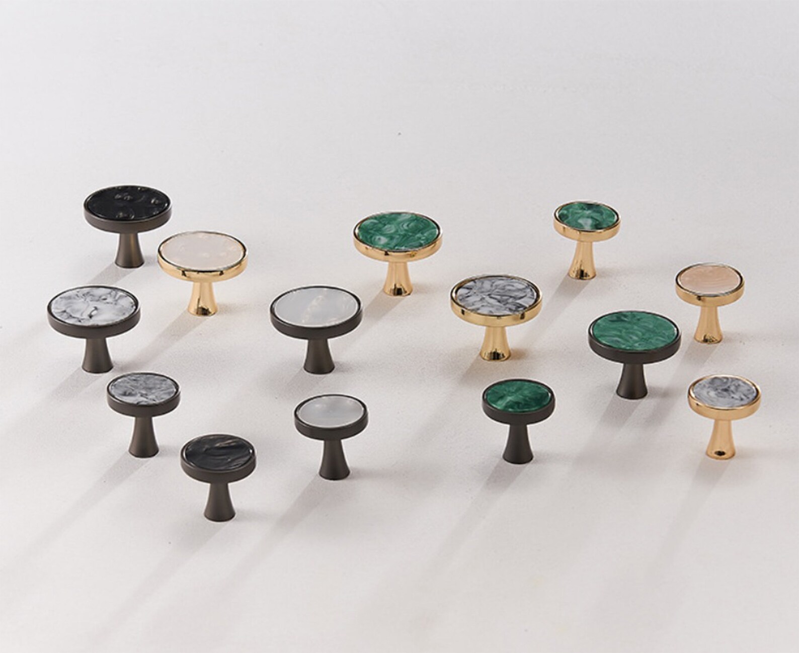 White Black Green Knobs Pulls Brass Round Drawer Knobs Etsy