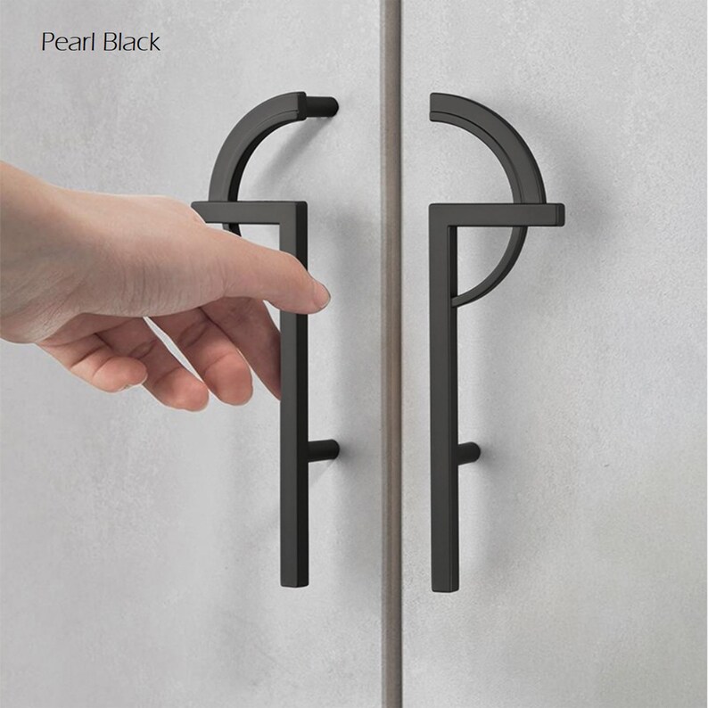 5 Pearl Gray Modern Pulls Handles Drawer Etsy