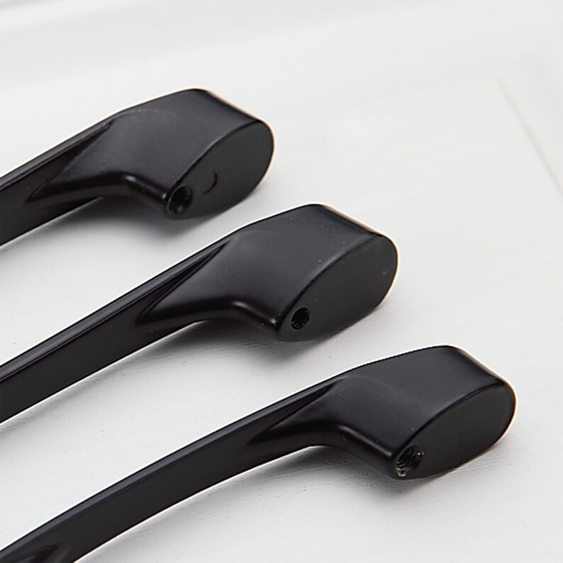 Simple Long Gold Black Knobs Pulls Handles Knobs Etsy