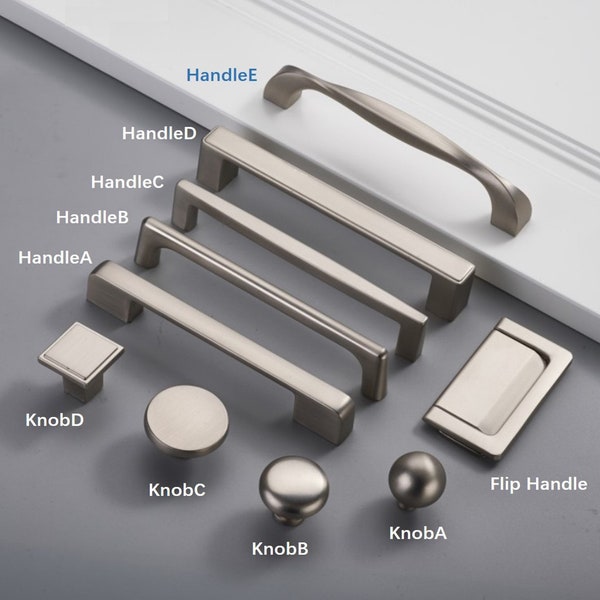 8.8" 12.6" Brushed Nickel Cabinet Pulls Handles Knobs Wardrobe Kitchen Cupboard  Drawer Knobs Pulls Modern Cabinet Hardware 224 320mm W773