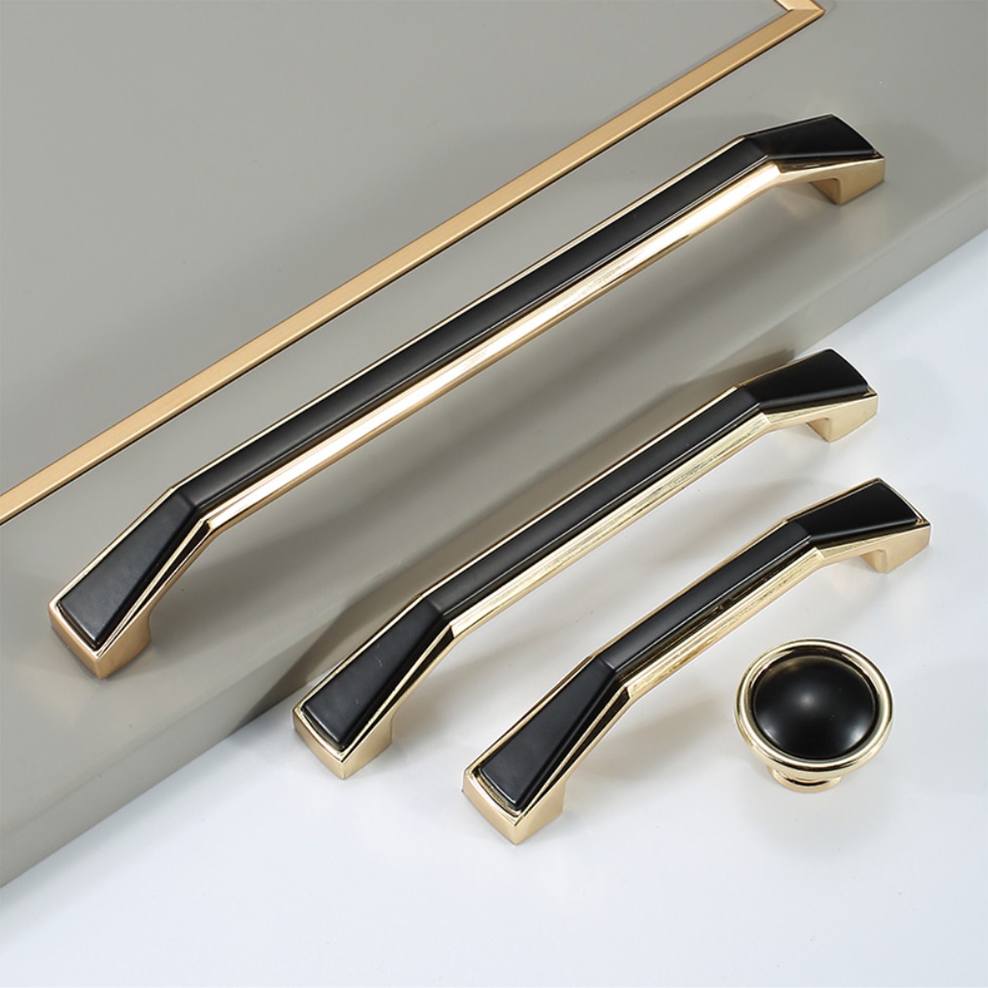 3.75 5 7.56 Black Gold Cabinet Handles - Etsy