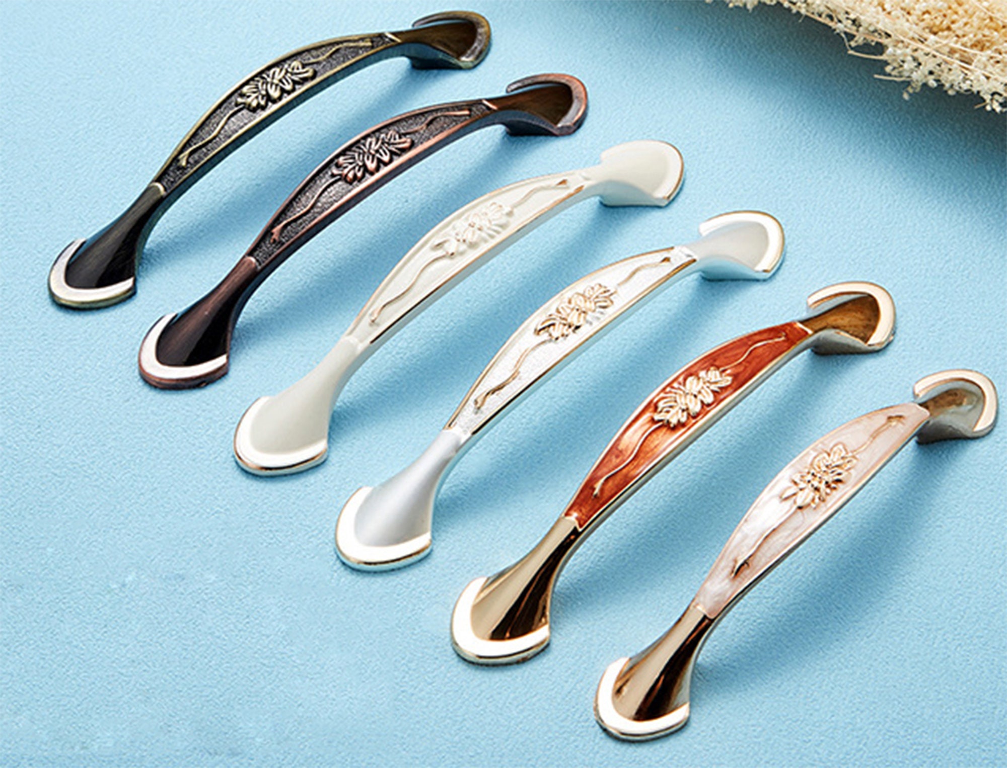 3.75 5 Vintage Bronze White Drawer Pulls Drawer Etsy