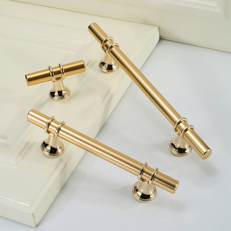 Extra Long Gold and Black Cabinet Handles Pulls /dresser - Etsy