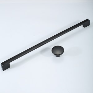 Extra Long Matte Black Cabinet Handles /Black Cabinet Pulls Knobs /Black Drawer Knobs Pulls /Black Cabinet Hardware /7.56 8.8 12.6 W448 image 4