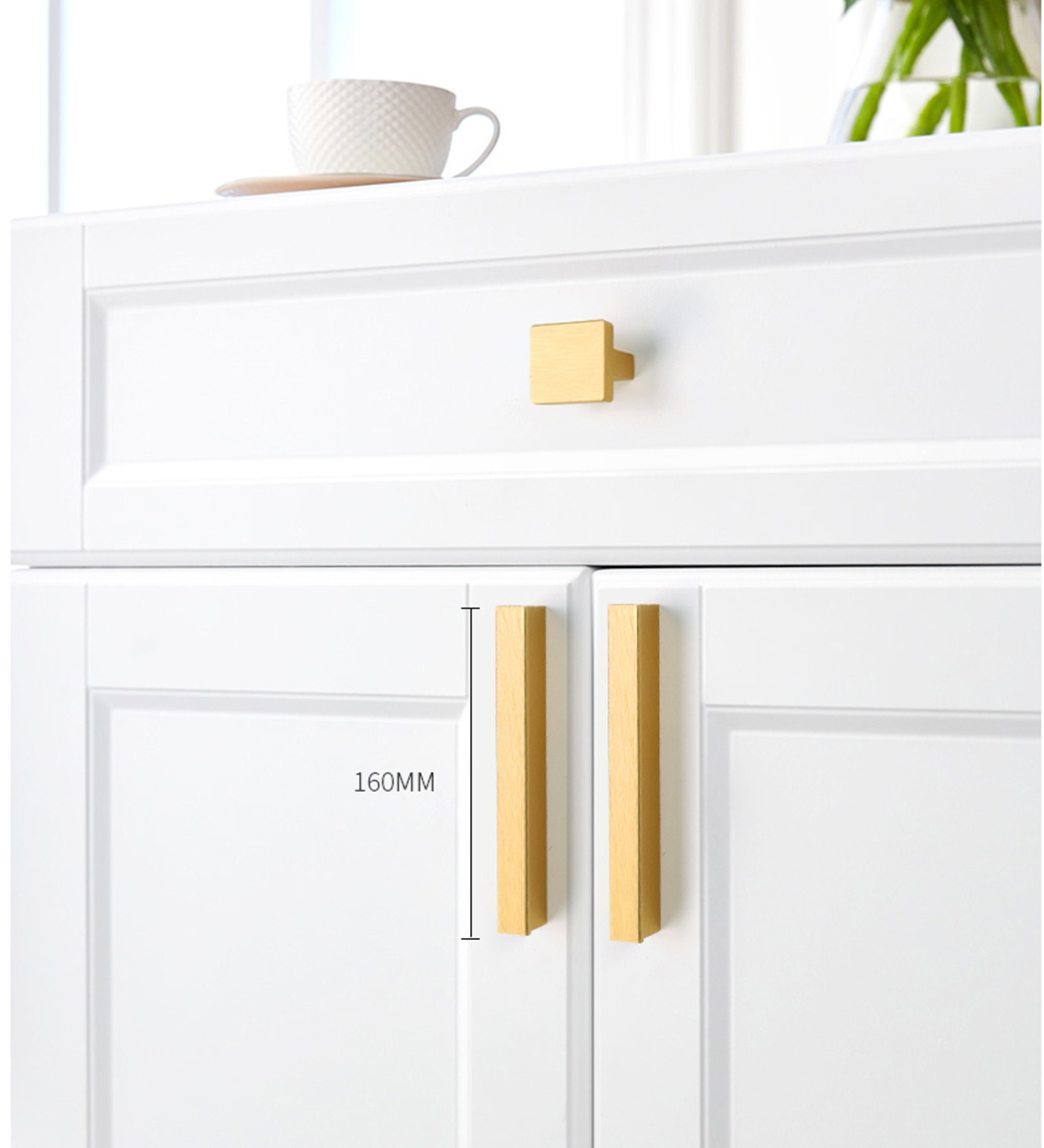 Extra Long Simple Brushed Gold Pulls Handles Gold Etsy