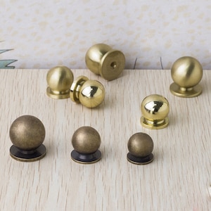 0.47" 0.5" 0.6" 0.75" Gold Bronze Brass Drawer Ball Knobs Cabinet  Knobs Drawer Pulls Cabinet Pulls Closet Door Pulls Cabinet Hardware W644