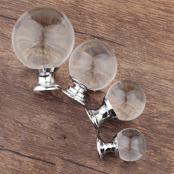 Glass Crystal Ball Cabinet Door Pulls Knobs Glass Drawer Knobs Pulls Dressing Pulls Knobs Glass Ball Knob Cabinet Hardware 20 25 30 40mm D012