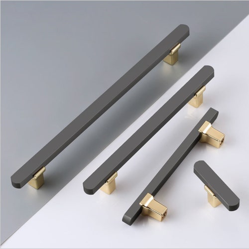 3.78 5 Black Gold Kitchen Handles Pulls Etsy