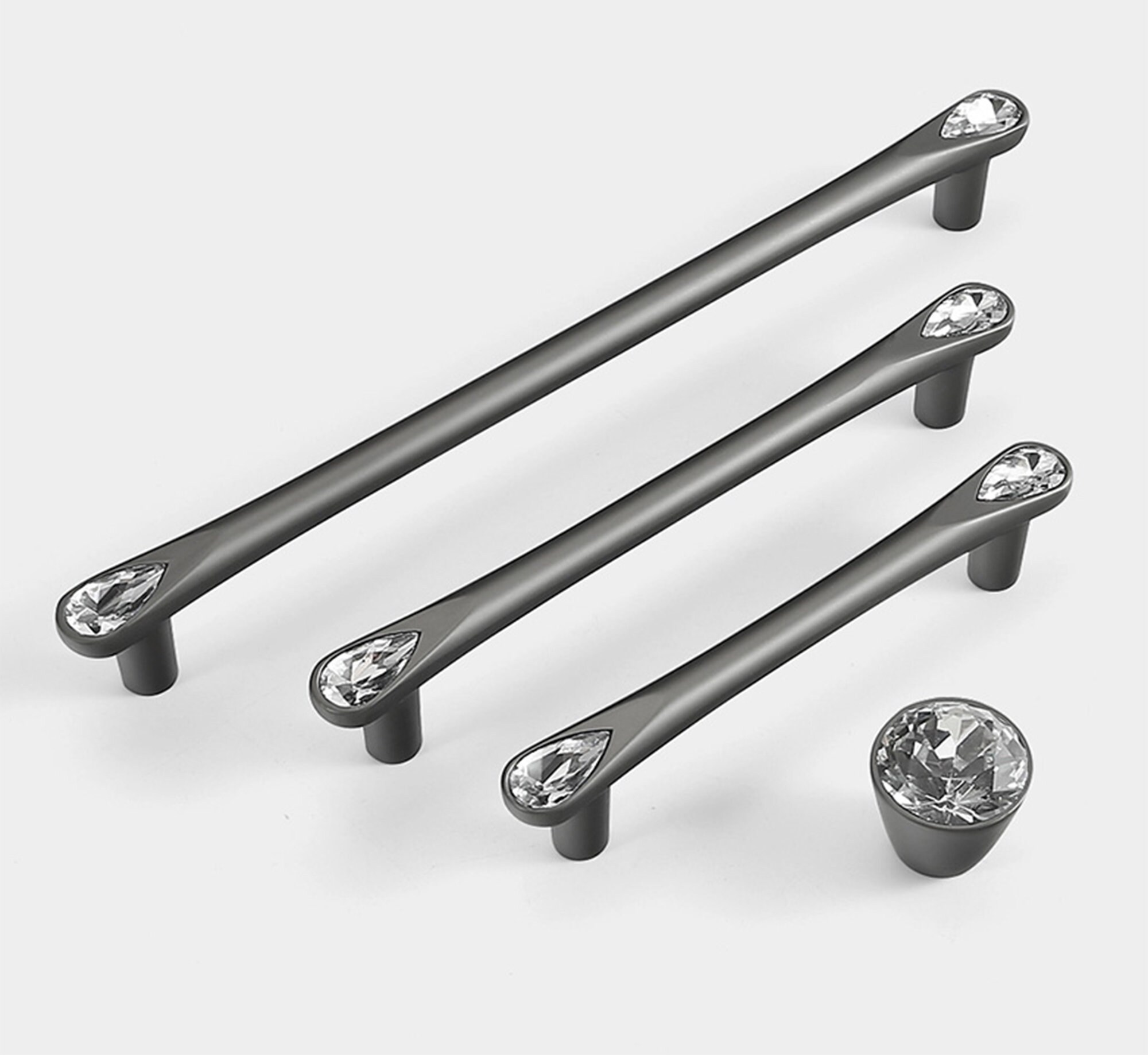 Gold Black Crystal Closet Door Pull Black Handles Etsy