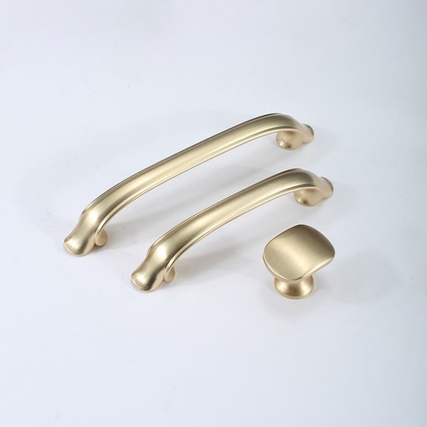 3.75" 5" Modern Simple Handle Brass Cabinet Handle Pulls Knobs Dresser handle Pulls Knobs Yellow Bronze Drawer Knobs Hardware 96 128mm WR56