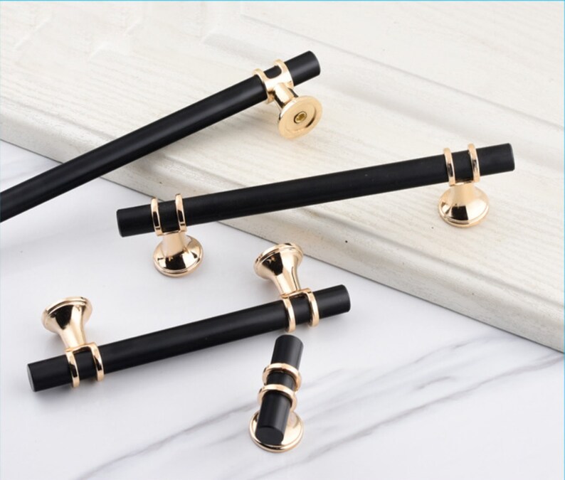 Long Black Chrome Pulls /modern Pulls T Etsy