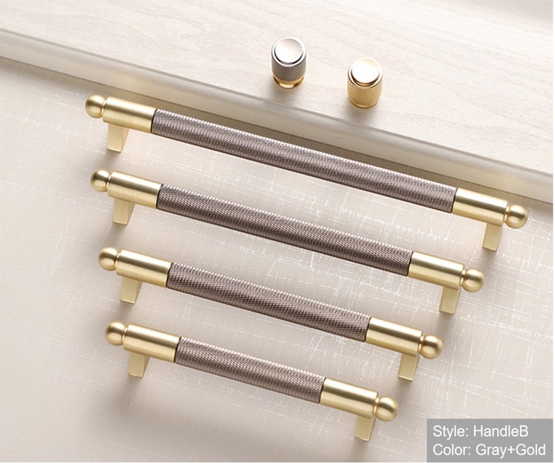 7.56 10 Gold Gray Long Pulls Handles Etsy