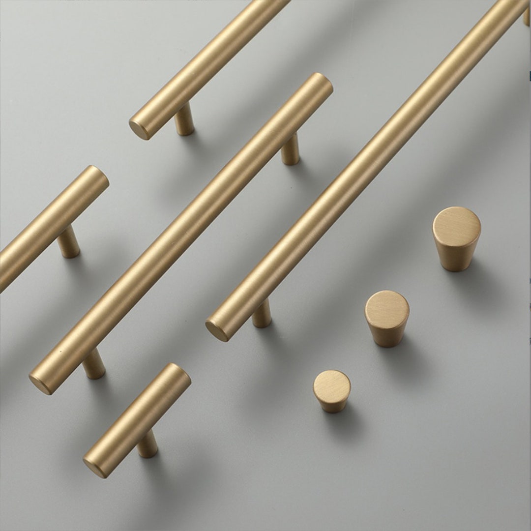 3.75 5 6.3 7.56 Light Luxury Solid Brass Cabinet Knobs Handles Pulls ...