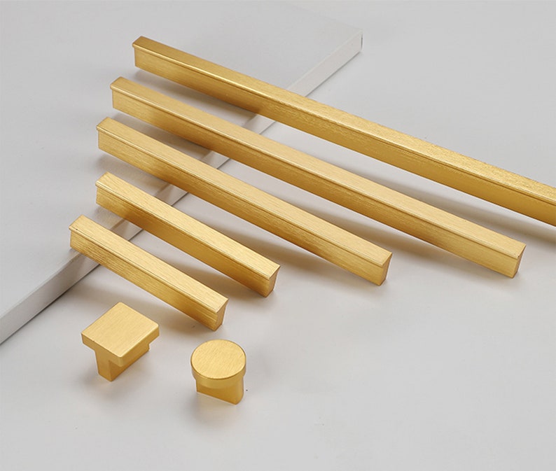 Extra Long Simple Brushed Gold Cabinet Pulls Handles Gold - Etsy
