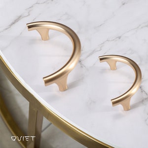 3.75" 5"  Gold Semicircle Wardrobe Cabinet Pull Handles Modern Cupboard Drawer Handles Pulls Dresser Handle Pulls Hardware 96 128mm WR129