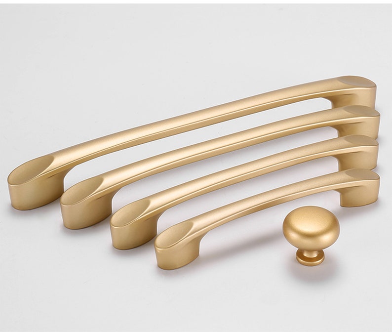 Simple Long Gold Knobs Black Pulls Handles Etsy