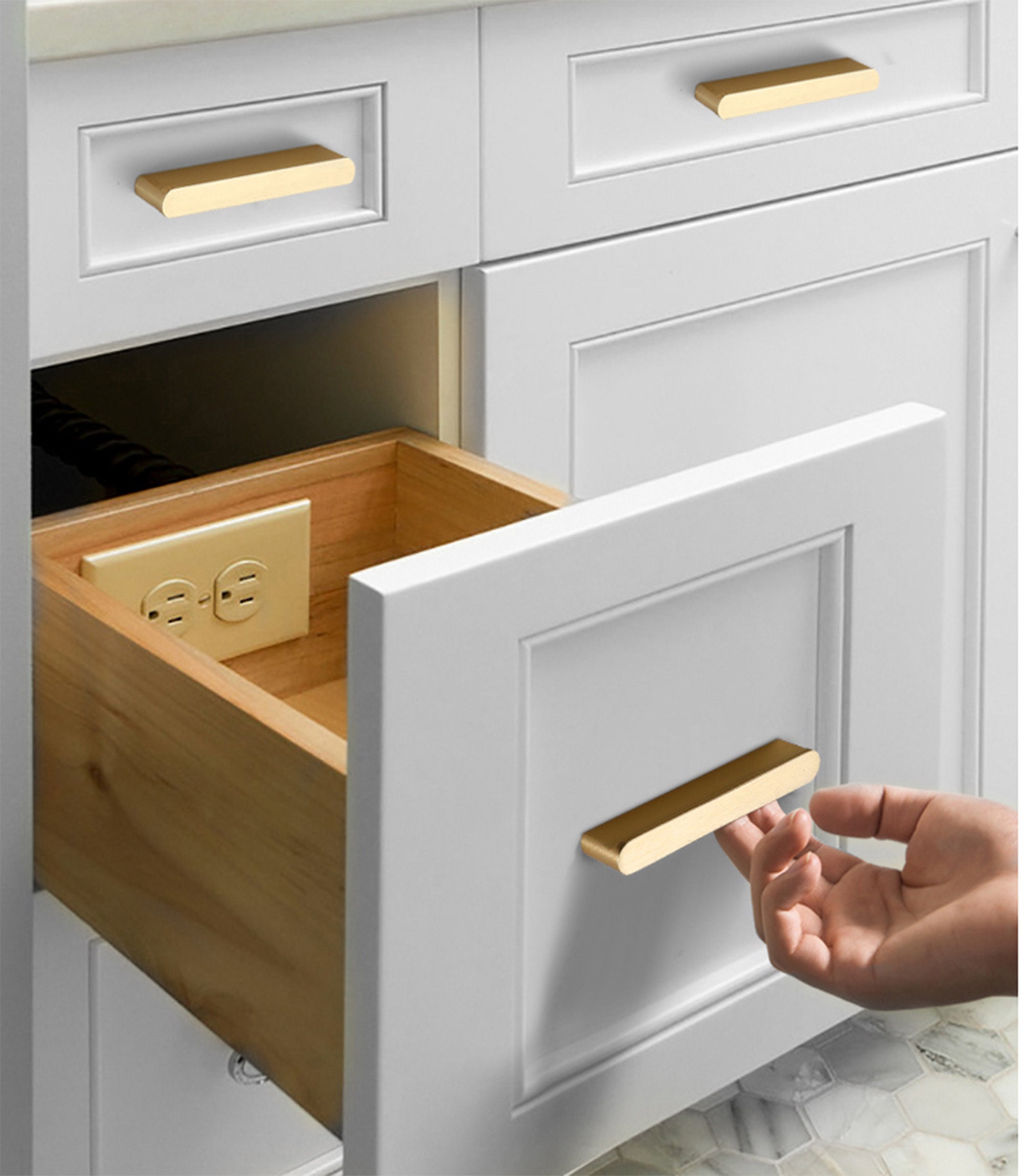Extra Lang Gold Schwarz Schrankgriffe Griffe Schubladengriffe | Etsy