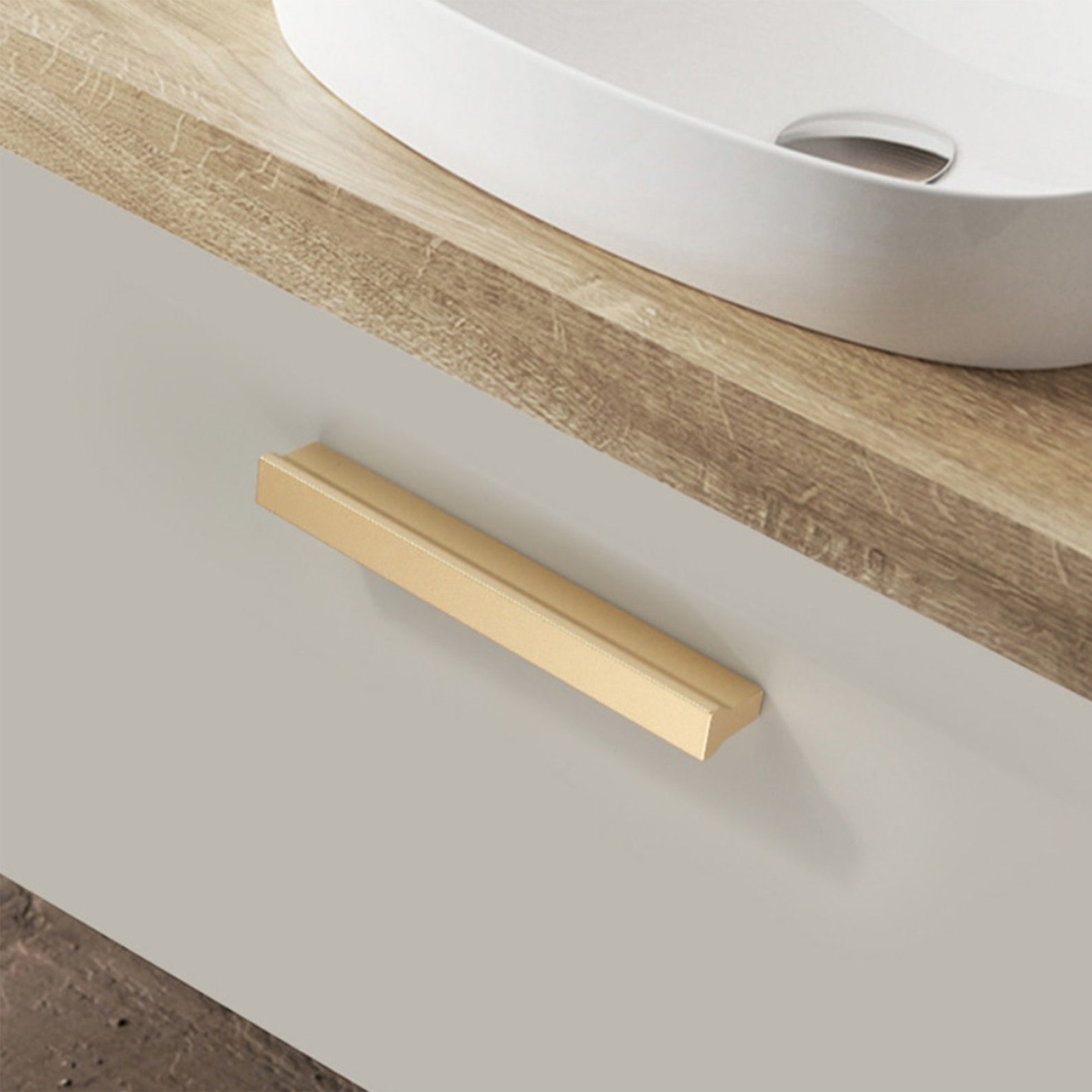 Long Gray Pull Gold Handle Gold Kitchen Drawer Etsy