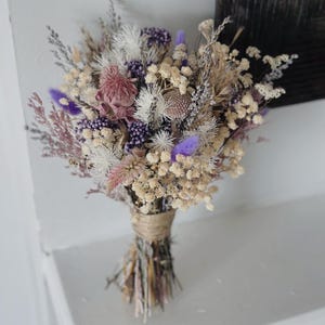 Lavender Bouquet, Bridal Accessories, Wedding Bouquet, Wedding Flower, Bridal Flower, Boho Bridal Bouquet, Dried Bridal Bouquet, Wildflowers