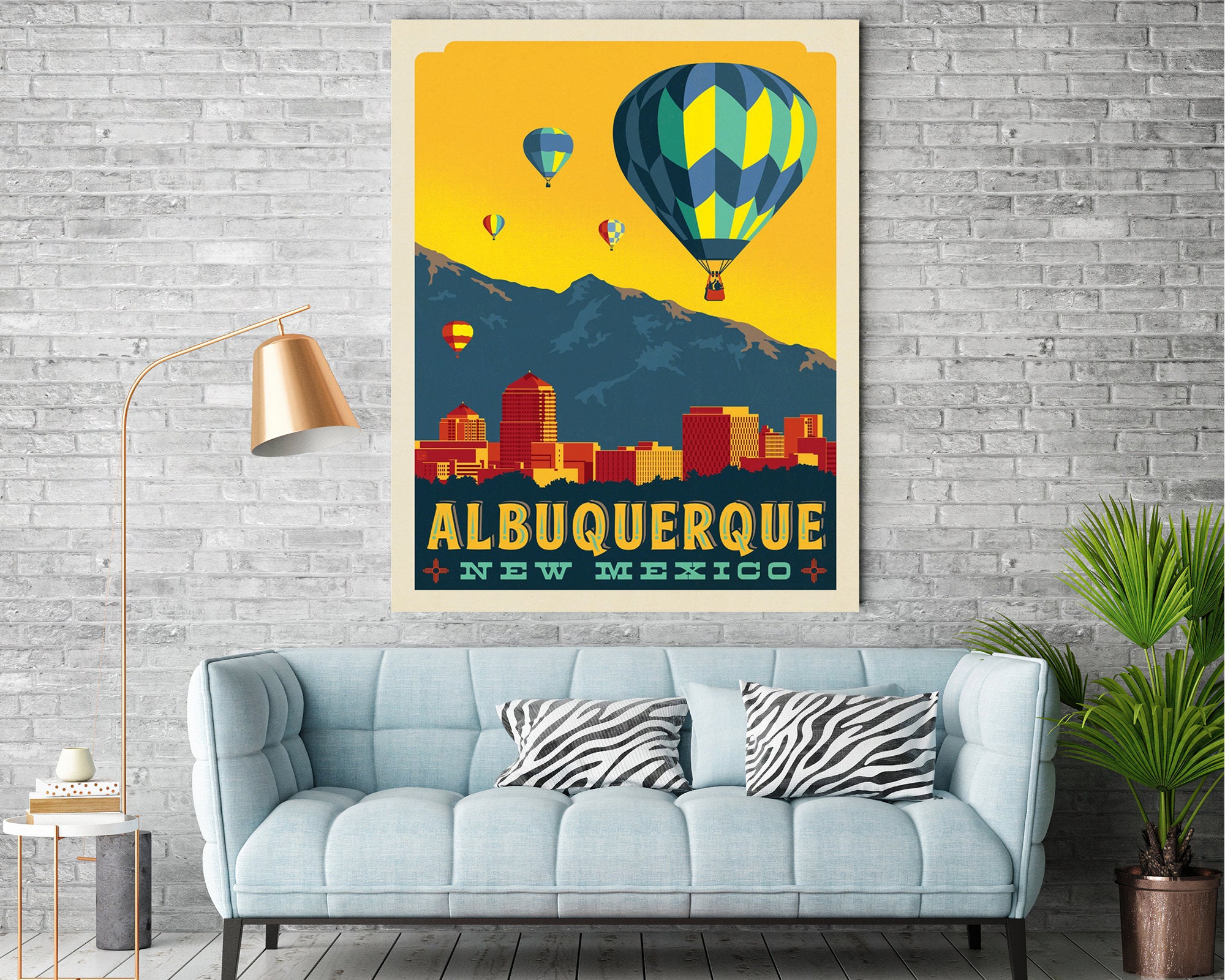 Albuquerque Vintage Travel Poster New Mexico Print Gifts For Etsy