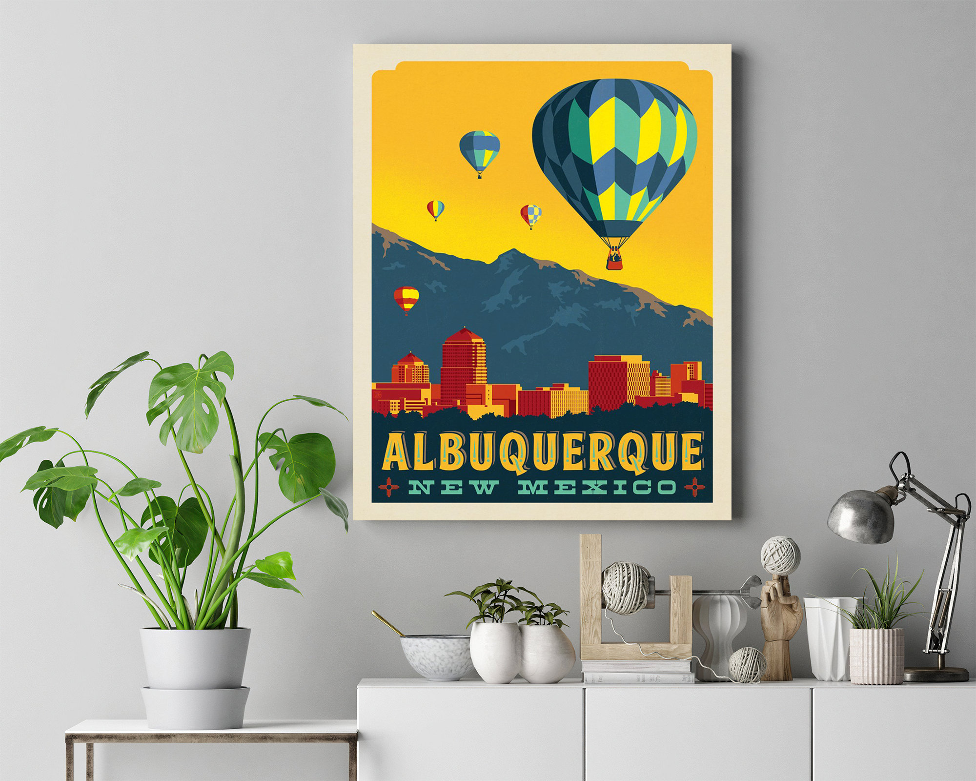Albuquerque Vintage Travel Poster New Mexico Print Gifts For Etsy