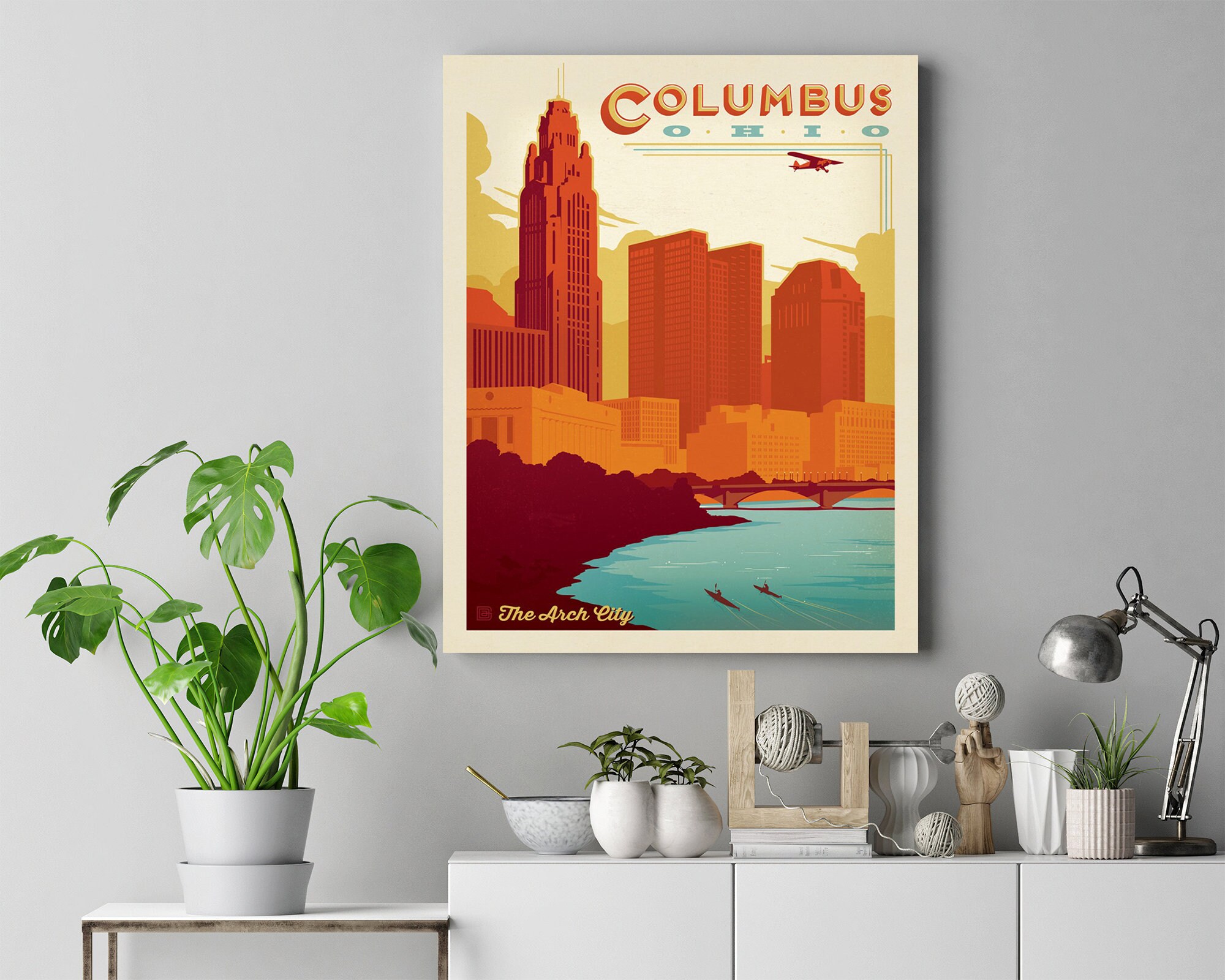 Columbus Ohio Vinatge Travel Poster USA Print Poster Etsy