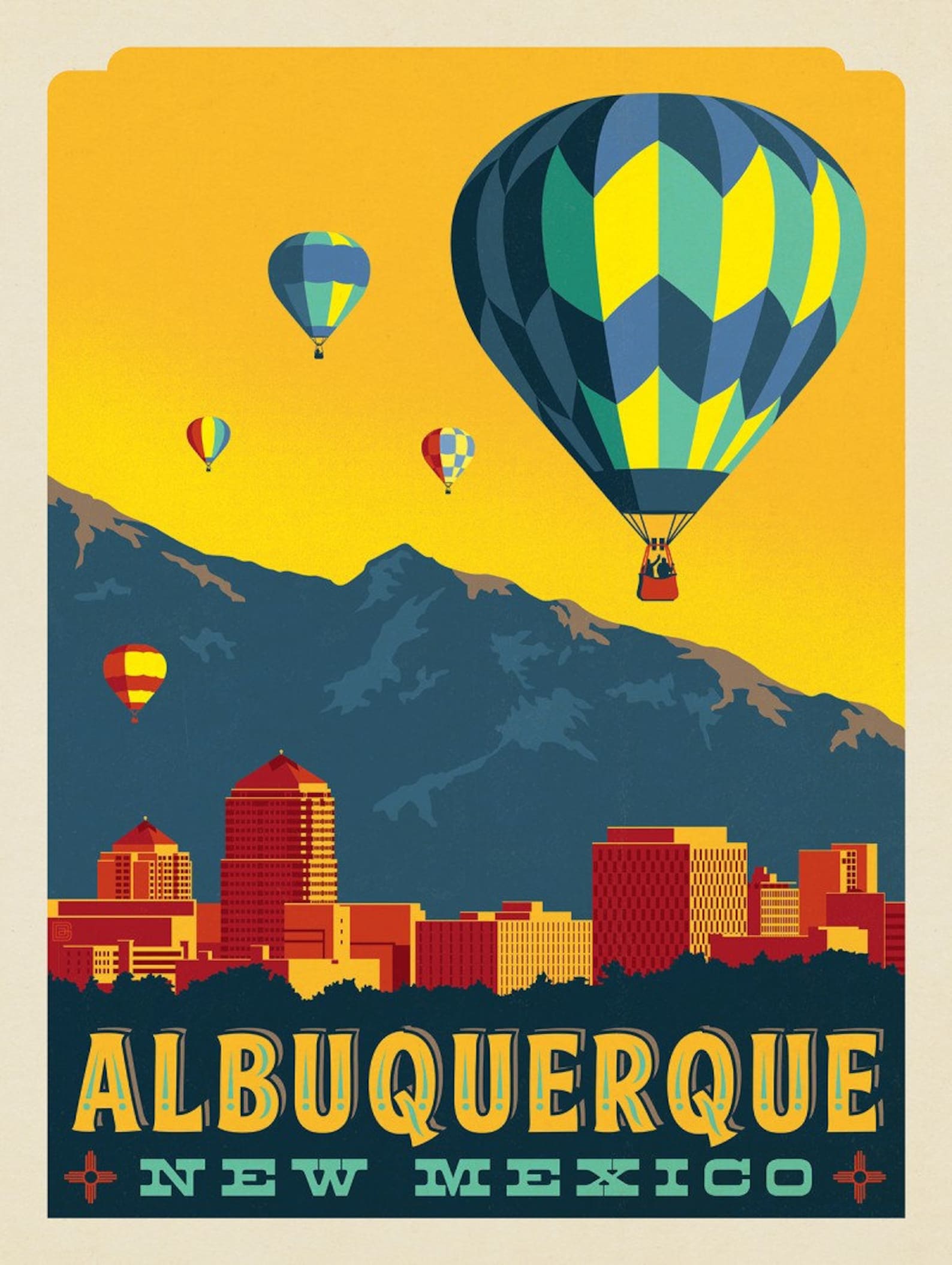 Albuquerque Vintage Travel Poster New Mexico Print Gifts For Etsy