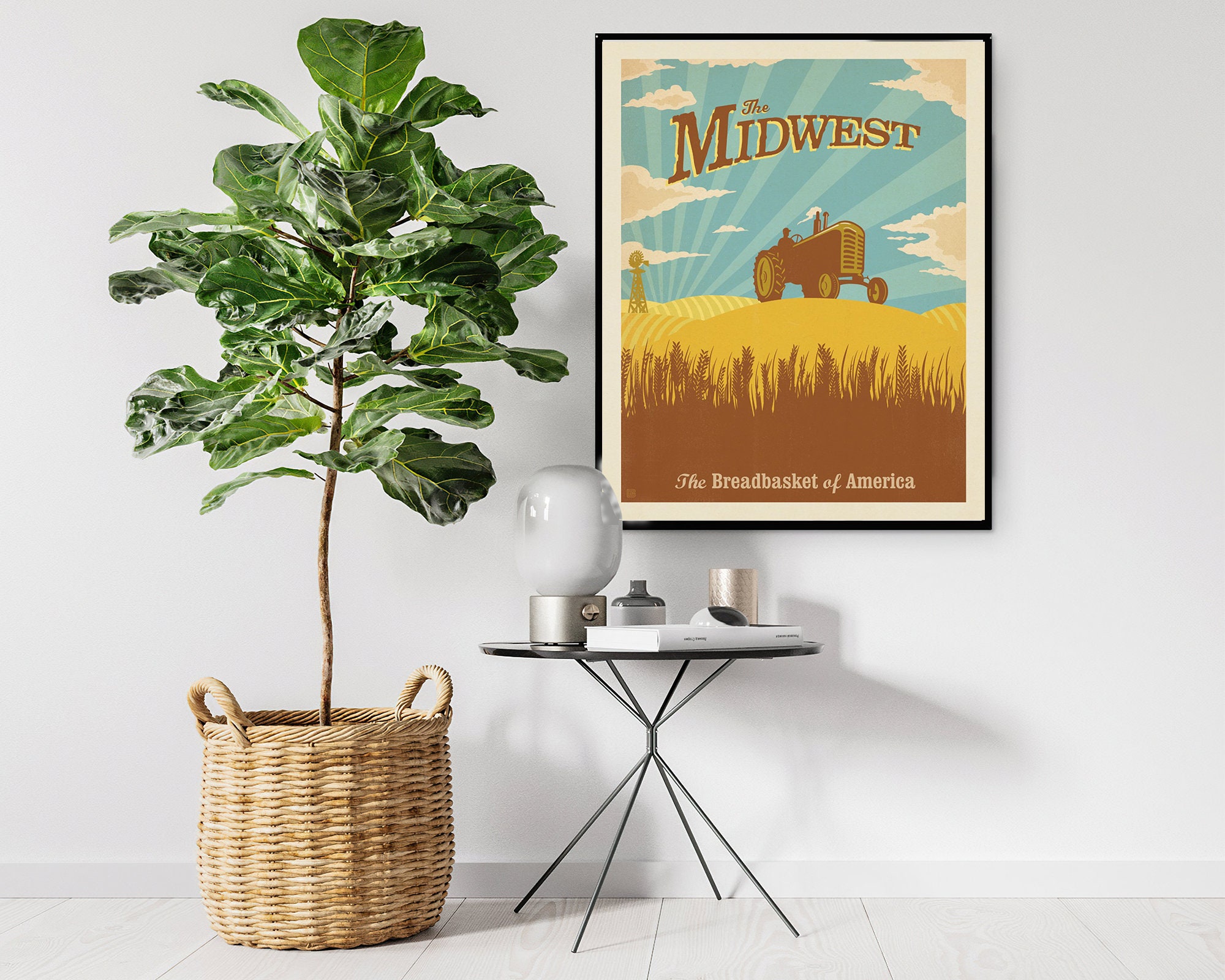 Midwest USA Poster Breadbasket of America Print Travel Etsy