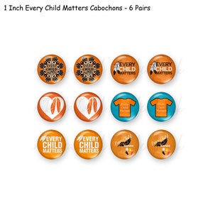 6 paires de cabochons époxy ronds Chaque enfant compte de 2,5 cm (1 po.)