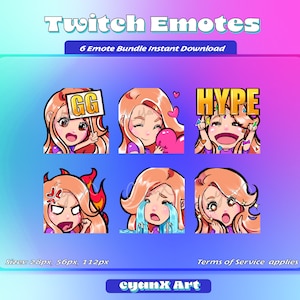 Twitch Emote Pack for Streamers (Discord + Youtube ready) - Blonde Hair/Light skin