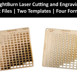 Arquivo de teste de corte a laser de gravação LightBurn | SVG | PDF | LBRN2 | DXF | Ai